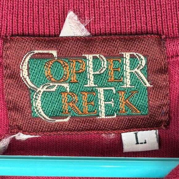 Vintage Copper Creek Men’s Size Large Blue Short Sleeve Shirt Oversize Collar - Picture 4 of 4